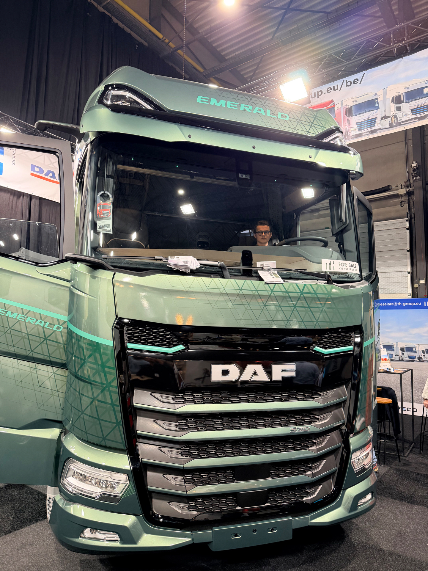 DAF Emerald truck on display at Transpro 2026 in Waregem Expo, Belgium